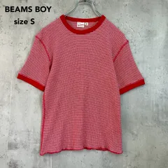 BEAMS BOY ビームスボーイ Sサイズ Healthknit ヘルスニット 別注 半袖 Tシャツ ワッフル ボーダー レッド 赤 ホワイト 白 2トーン クルーネック カットソー コットン インナー カジュアル アメカジ  ★ ■◆