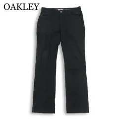 OAKLEY オークリー スカルコレクション★ 通年 スカル刺繍★ ストレッチ ストライプ スラックス パンツ Sz.32 メンズ 黒のサムネイル
