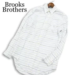 Brooks Brothers ブルックスブラザーズ 春夏★ 麻100％ リネン 長袖 ボーダー ボタンダウン シャツ Sz.S メンズ