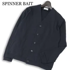 SPINNER BAIT スピナーベイト 通年★ スウェット Vネック カーディガン 日本製 Sz.40 メンズ 紺 ネイビーのサムネイル