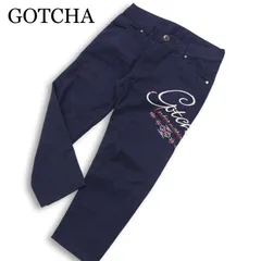 GOTCHA ガッチャ 春夏★ ロゴ刺繍 ストレッチ テーパード アンクル パンツ Sz.M メンズ 紺 ネイビー サーフのサムネイル