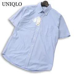 【新品 23SS】 UNIQLO ユニクロ 通年★ 【ドライ ノンアイロン ジャージー シャツ】 半袖 ボタンダウン Sz.L メンズ 未使用