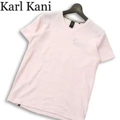 Karl Kani カールカナイ 春夏★ 半袖 ジャガード リーフ ボタニカル柄 ロゴ刺繍 Vネック Tシャツ カットソー Sz.S メンズのサムネイル