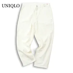 【新品 24SS】 UNIQLO ユニクロ 【リラックス アンクル ジーンズ ワイドフィット】  デニム パンツ Sz.L メンズ 白 未使用
