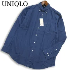 【新品 未使用】 UNIQLO ユニクロ 通年★ 長袖 ボタンダウン デニム シャツ Sz.M メンズ