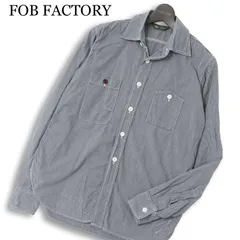 FOB FACTORY エフオービーファクトリー F3184 通年★ 長袖 ストライプ ワーク シャツ 日本製 Sz.2 メンズのサムネイル