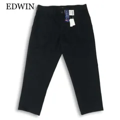 新品 未使用★ EDWIN エドウィン K80227 ビジネス デニム スリム テーパード パンツ ジーンズ Sz.33 メンズ 黒 大きいサイズ