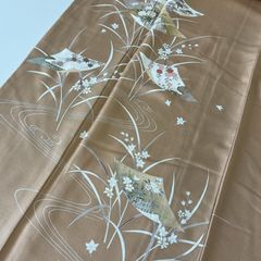 D855 訪問着　鶴　花模様　正絹　着物　袷　しつけ糸付き未使用極美品 D855 訪問着 鶴 花模様 正絹 着物 袷 しつけ糸付き未使用極美品 - メルカリ