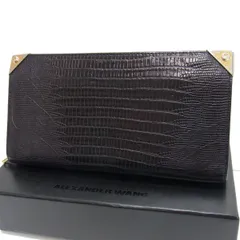 ☆Alexander Wang  アレキサンダーワン 長財布 プリズマ FUMO 長財布 ラウンドジップ リザード型押し レザー ブラック 箱付きのサムネイル