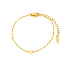 【新品】 mellowact(メローアクト) ステンレス ブレスレット アンクレット アレルギー対応 サージカル 316L つけっぱなし ハート プレート 小さい ゴールド シンプル チェーン (アンクレット) 0