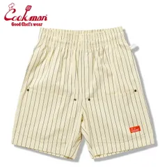 COOKMAN クックマン Chef Pants Short Front Pocket ショート シェフパンツ フロントポケット Herringbone Stripe Cream ヘリンボーン ストライプ クリームのサムネイル