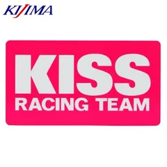 KIJIMA キジマ K1482 ステッカー KISS ホワイト文字 ピンクバック M 100×55mmのサムネイル