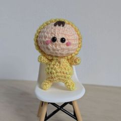 あみぐるみ お相撲さん ミニ 1 まわし黄色 どすこい力士 ハンドメイド