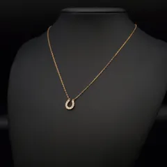 SWAROVSKI スワロフスキー ネックレス ペンダント パヴェ ホースシュー 馬蹄 クリスタル ローズゴールド 上品 きらきら 華奢 ギフト プレゼント 贈り物 普段使い