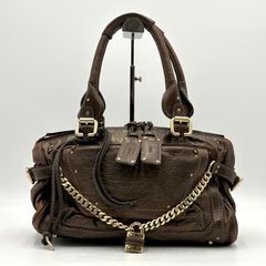 美品】クロエ パディントン ハンドバッグ ベージュ 鍵付き レザー