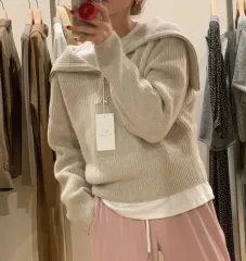 ラビンデアー ハーフジップアップニット (ベージュ)