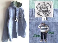 新品タグ付 SINA COVA シナコバ 船長ロゴワッペン ロゴ刺繍 コットンリネンシャンブレー シャツジャケット パーカー S ライトインディゴのサムネイル