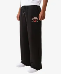トゥルーレリジョン メンズ ボトムス カジュアルパンツ パンツ スウェットパンツ True Religion Mens Flag Design Sweatpants Jet Black ブラック