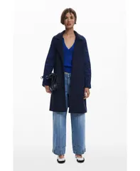 デジグアル レディース アウター ジャケット・ブルゾン ウール コート Desigual Womens Combined wool coat Dark blue ブルーのサムネイル
