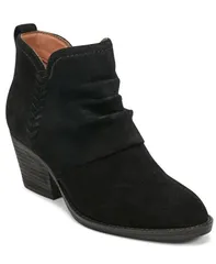 アース レディース シューズ ブーツ・レインブーツ ギャザー ブーツ ヒール Earth Womens Chandy Ruched Block Heel Booties Black Suede ブラッのサムネイル
