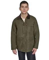 リーバイス メンズ アウター ジャケット・ブルゾン コーデュロイ ジャケット Levis Mens Corduroy Collar Barn Jacket Olive オリーブ