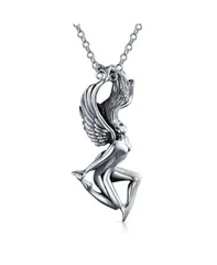 ブリング レディース アクセサリー ネックレス・チョーカー・ペンダントトップ レース Bling Jewelry Angel Goddess Wings Pendant Necklace Antiqued Sterling Silver シルバー