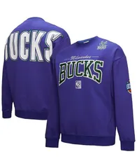 ミッチェルネス メンズ アウター パーカー・スウェット ヴィンテージ スウェット シャツ Mitchell Ness Mens Purple Milwaukee Bucks Hardwood Clasのサムネイル