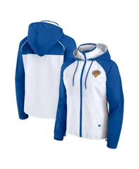 ファナティクス レディース アウター ジャケット・ブルゾン パーカー Fanatics Womens WhiteBlue New Yorknicks Anorak Raglan FullZip Hoodie Jacket White Blue ホワイト