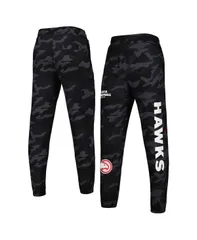 ニューエラ メンズ ボトムス カジュアルパンツ ジョガーパンツ New Era Mens Black Camo Atlanta Hawks Tonal Joggers Black Camo ブラックのサムネイル
