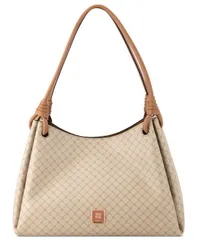 ナインウェスト レディース バッグ Nine West Dorsey Triple Compartment Large Shoulder Bag New Khaki Logo Dark Camel カのサムネイル