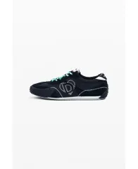 デジグアル レディース シューズ スニーカー 刺繍 ロゴ Desigual Womens Embroidered logo sneakers Black ブラックのサムネイル