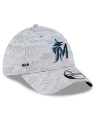 ニューエラ メンズ アクセサリー 帽子 New Era Mens Gray Miami Marlins 2025 MLB Clubhouse 39THIRTY Flex Hat Gray グレー