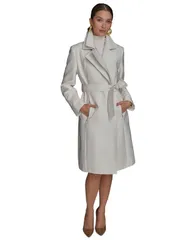 ダナ キャラン ニューヨーク レディース アウター ジャケット・ブルゾン コート Donna Karan New York Womens DoubleCollar Trench Coat Creamのサムネイル