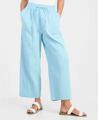 スタイルアンドコー レディース ボトムス カジュアルパンツ プチ Style Co Petite Gauze WideLeg PullOn Pants Pacif Parrotlet