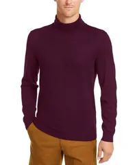クラブルーム メンズ アウター ニット・セータートルネック ウール Club Roomens Merino Wool Blend Turtleneck Sweatered Plum レッド