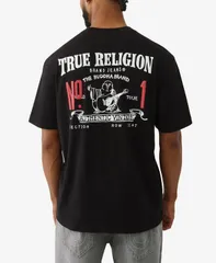 トゥルーレリジョン メンズ トップス Tシャツ 半袖 ロゴ True Religion MenshortSleeve Horseshoe Logo TShirt Jet Black ブラック