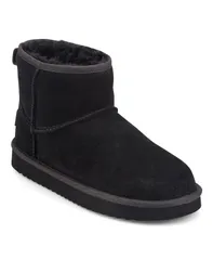 アース レディース シューズ ブーツ・レインブーツ アンクル Earth Womens Wonders Round Toe Casual Cozy Ankle Booties Black Suedeのサムネイル