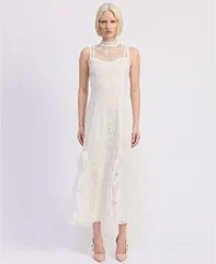 エン セゾン レディース トップス ワンピース タートルネック マキシ En Saison Womens Meena Turtle Neck Maxi Dress White ホワイト