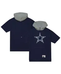 ミッチェルネス メンズ アウター パーカー・スウェット Mitchell Ness Mens Navy Dallas Cowboys Postgame Short Sleeve Hoodie Navyのサムネイル