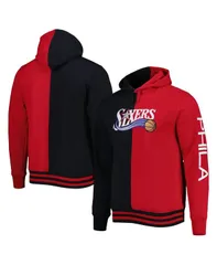ミッチェルネス メンズ アウター パーカー・スウェットール Mitchell Ness Mens Black Red Philadelphia 76ers Big and Tall Hardwoodのサムネイル