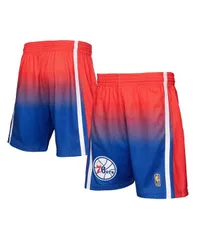 ミッチェルネス メンズ ボトムス ハーフパンツ・ショーツ ショートパンツ Mitchell Ness Mens Red Royal Philadelphia 76ers 199697 Hardwoodのサムネイル