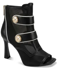 カール ラガーフェルド レディース シューズ ブーツ・レインブーツ KARLAGERFELD PARIS Womens Delainey Zipper Bootie BlackBright Whiteのサムネイル