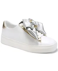 カール ラガーフェルド レディース シューズ スニーカー レース KARLAGERFELD PARIS Womens Claudette LaceUp Sneakers Bright WhiteSilのサムネイル