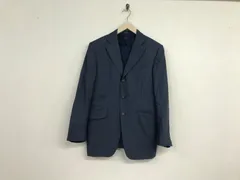 本物ダンヒルdunhillウールストライプ柄テーラードジャケット長袖サーフアメカジスケーターストリートミリタリービジネススーツパーティーモードドレスゴルフスポーツメンズ紺ネイビー46Mイタリア製