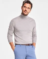 クラブルーム メンズ アウター ニット・セーター タートルネック ウール セーター Club Room Mens Merino Wool Blend Turtleneck Sweater Light Grey Hthr グレー