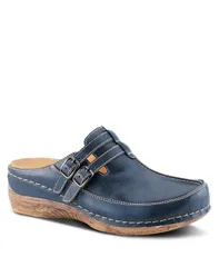 スプリングステップ レディース シューズ サンダル レザー Spring Step Happy MultiStrap Leather SlipOn Clogs with Buckle Detail and Removable Insole Navy ネイビー