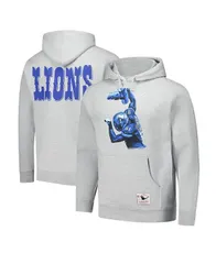 ミッチェルネス メンズ アウター パーカー・スウェット パーカー グラフィック Mitchell Ness Mens Heather Gray Calvin Johnson Detroit Lionsのサムネイル