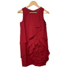 Diagram GRACE CONTINENTAL(ダイアグラム) ドレス サイズ34 S レディース美品  - レッド ノースリーブ/ひざ丈/フリル