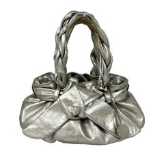 FURLA フルラ ハンドバッグ リボン チャーム シルバー レザー - メルカリ
