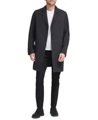 コールハーン メンズ アウター ジャケット・ブルゾン コート Cole Haan Mens Melton ClassicFit Topcoat Charcoal チャコールのサムネイル